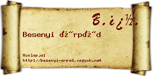 Besenyi Árpád névjegykártya