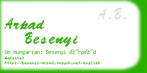 arpad besenyi business card